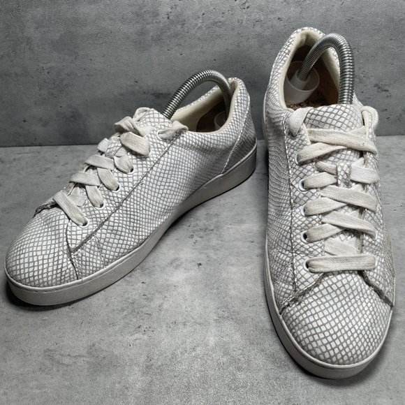 Vionic Orthotic Syra White Snakeskin Print Lace Up Comfort Sneakers Shoes Size 8 - Picture 1 of 7